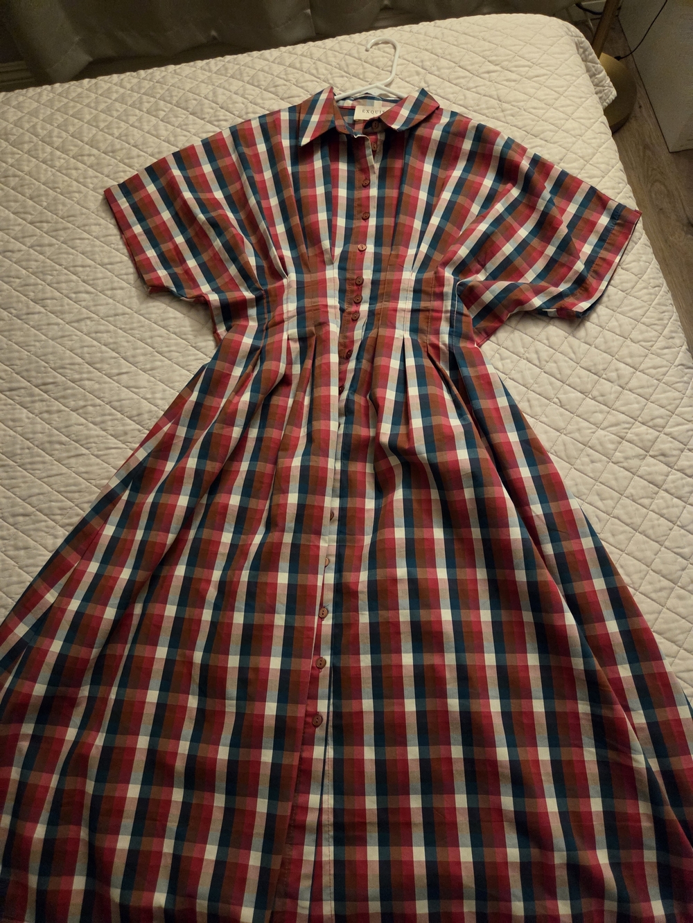 Anthropologie exquise tobie raspberry gingham dress - Picture 7 of 8
